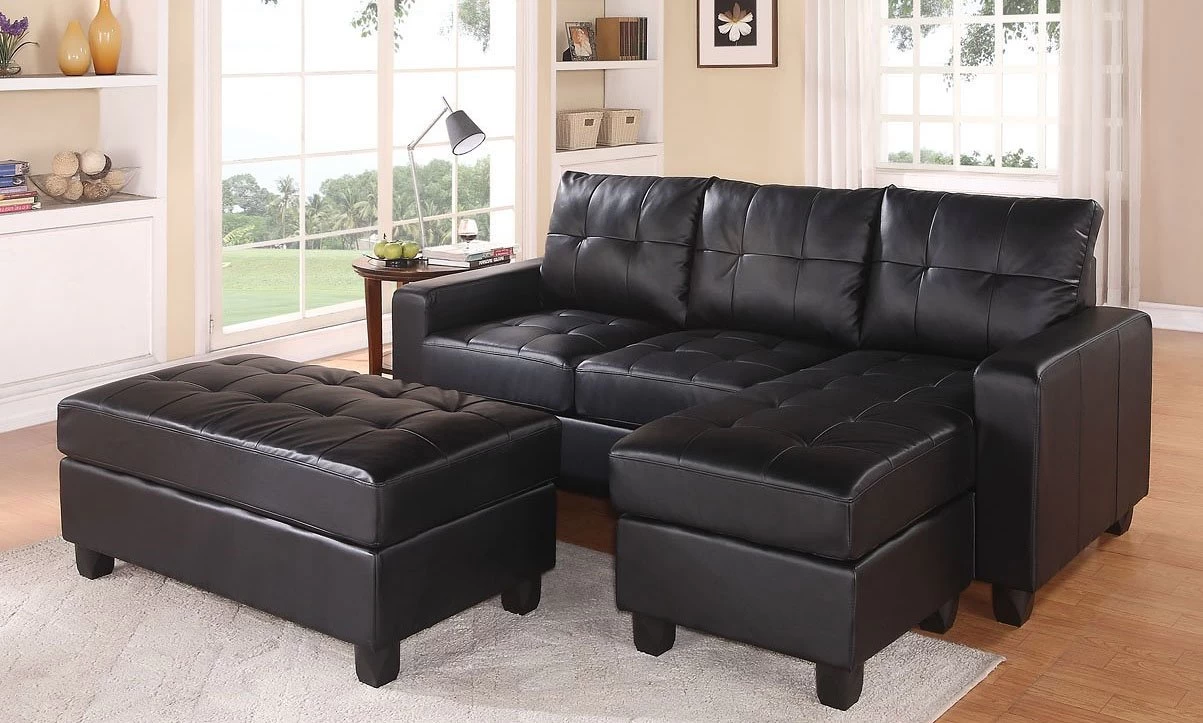 Lyssa Reversible Sectional (Black) 1 Lyssa Reversible Sectional (Black)