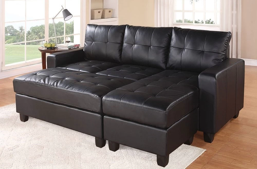Lyssa Reversible Sectional (Black) 2 Lyssa Reversible Sectional (Black) - Image 2