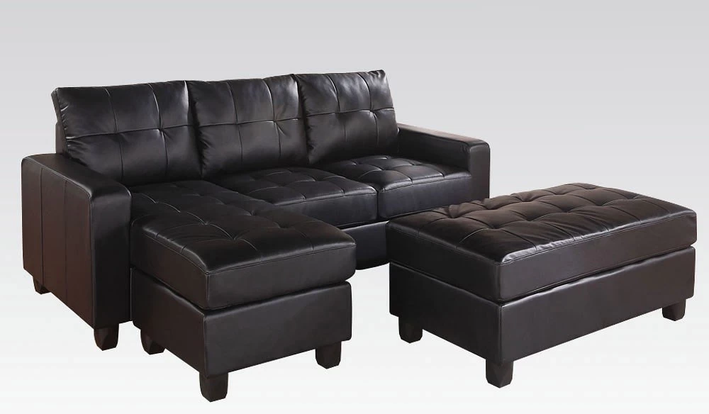 Lyssa Reversible Sectional (Black) 3 Lyssa Reversible Sectional (Black) - Image 3