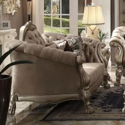 Dresden Loveseat (Bone Velvet)