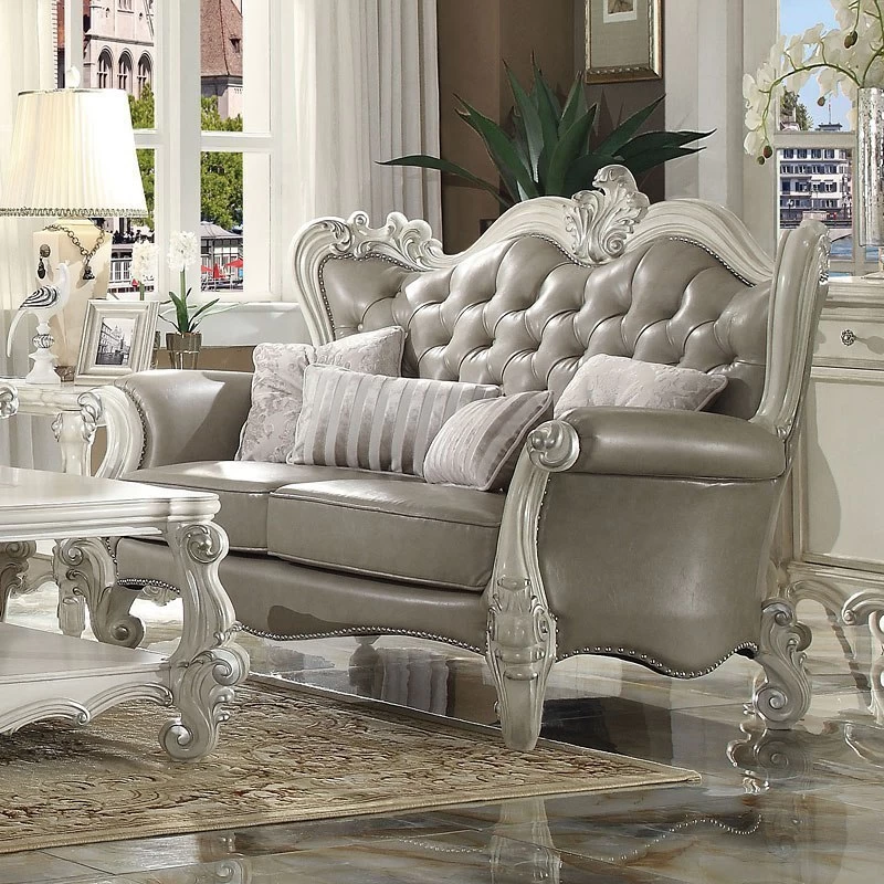 Versailles Loveseat (Vintage Gray PU)