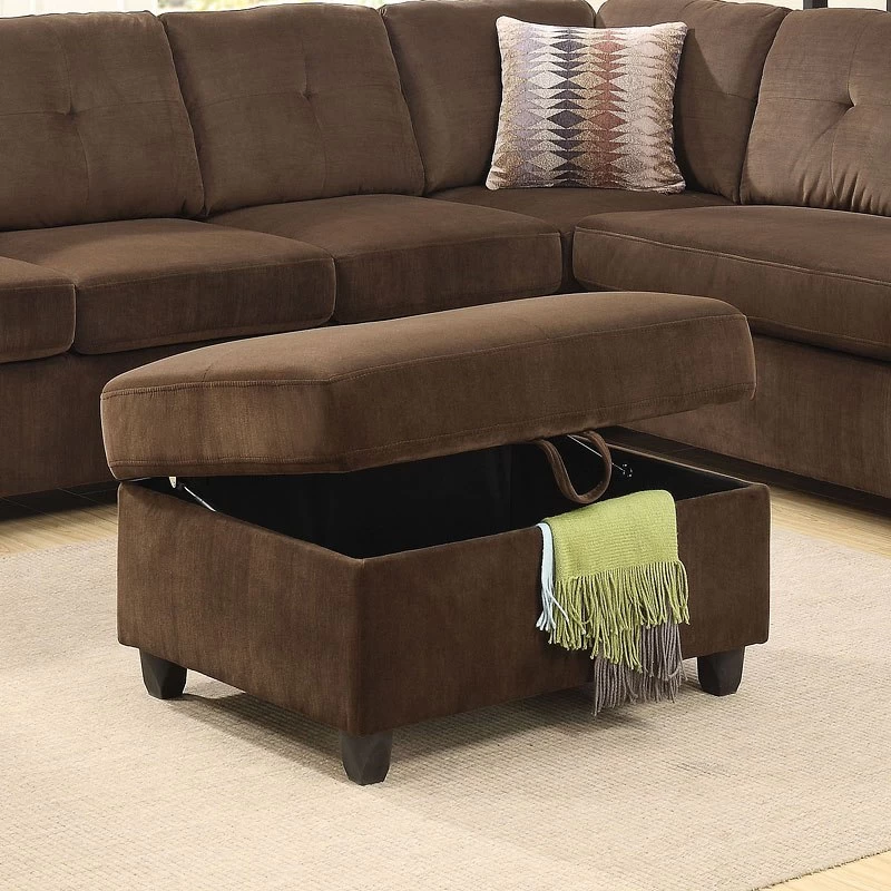 Belville Storage Ottoman (Chocolate) 1 Belville Storage Ottoman (Chocolate)