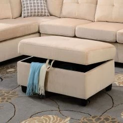 Belville Storage Ottoman (Beige)