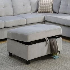 Belville Storage Ottoman (Gray)