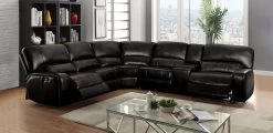 Saul Power Reclining Sectional (Black)