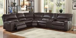 Saul Power Reclining Sectional (Espresso)