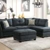 Laurissa Right Chaise Sectional W/ Ottoman (Dark Blue)