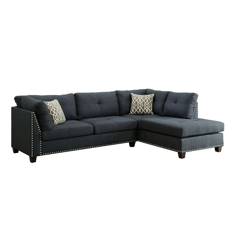 Laurissa Right Chaise Sectional W/ Ottoman (Dark Blue) 2 Laurissa Right Chaise Sectional W/ Ottoman (Dark Blue) - Image 2