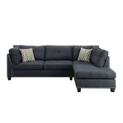 Laurissa Right Chaise Sectional W/ Ottoman (Dark Blue) 7 Laurissa Right Chaise Sectional W/ Ottoman (Dark Blue) -Professional Furniture Discount Store 54365 sec 3