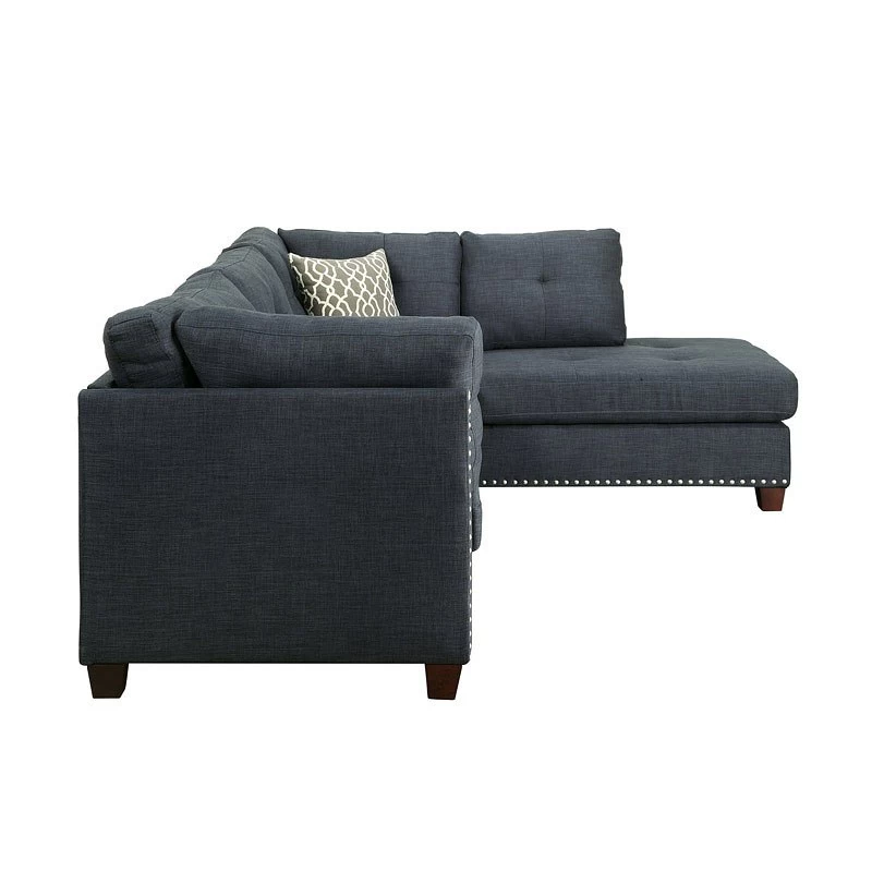 Laurissa Right Chaise Sectional W/ Ottoman (Dark Blue) 4 Laurissa Right Chaise Sectional W/ Ottoman (Dark Blue) - Image 4