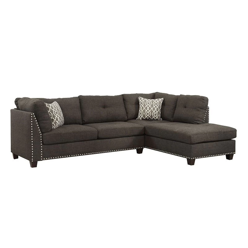 Laurissa Right Chaise Sectional W/ Ottoman (Charcoal) 2 Laurissa Right Chaise Sectional W/ Ottoman (Charcoal) - Image 2