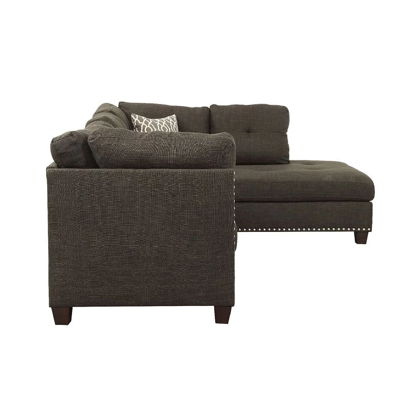Laurissa Right Chaise Sectional W/ Ottoman (Charcoal) 4 Laurissa Right Chaise Sectional W/ Ottoman (Charcoal) - Image 4