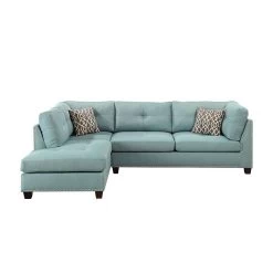 Laurissa Left Chaise Sectional W/ Ottoman (Light Teal) -Professional Furniture Discount Store 54390 sec 3