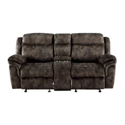 Zubaida Glider Reclining Loveseat (Chocolate) -Professional Furniture Discount Store 55021 loveseat 3