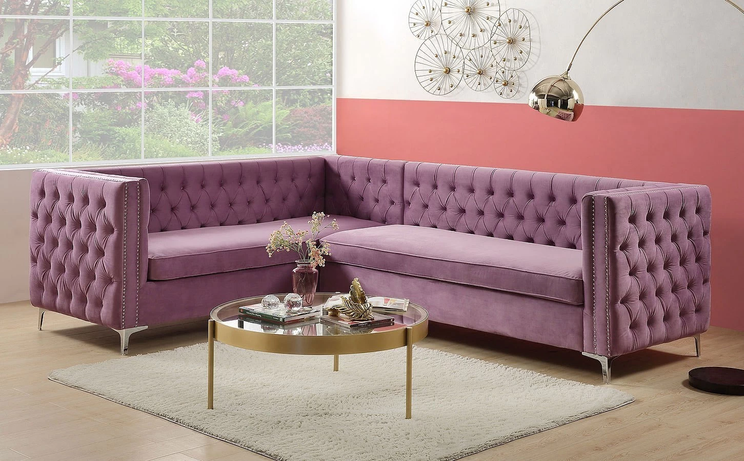 Rhett Right Chaise Sectional (Purple) 2 Rhett Right Chaise Sectional (Purple) - Image 2