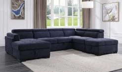 Nekoda Storage Sleeper Sofa Sectional W/ Ottoman
