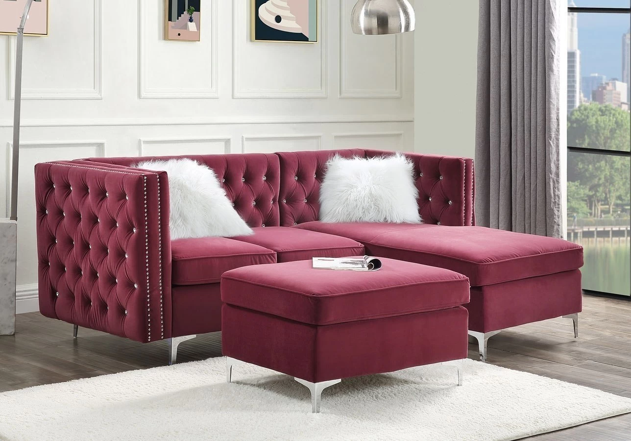 Jaszira Modular Sectional (Burgundy) 1 Jaszira Modular Sectional (Burgundy)