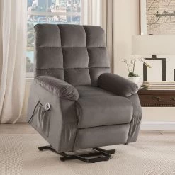 Ipompea Recliner W/ Power Lift And Massage (Gray)