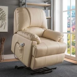 Ixora Recliner W/ Power Lift And Massage (Beige)