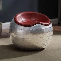 Brancaster Ottoman (Antique Red)