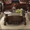 Versailles Glass Top Coffee Table (Cherry Oak)