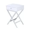 Coleen Side Table (White/ Chrome)