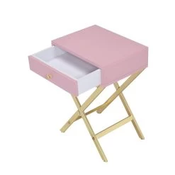 Coleen Side Table (Pink/ Gold) -Professional Furniture Discount Store 82698 side table pink 4