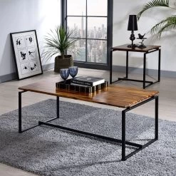 Jurgen 3-Piece Occasional Table Set (Oak/ Black)