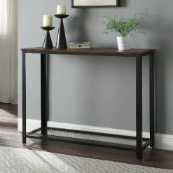 Taurus Sofa Table (Rustic Oak/ Black)