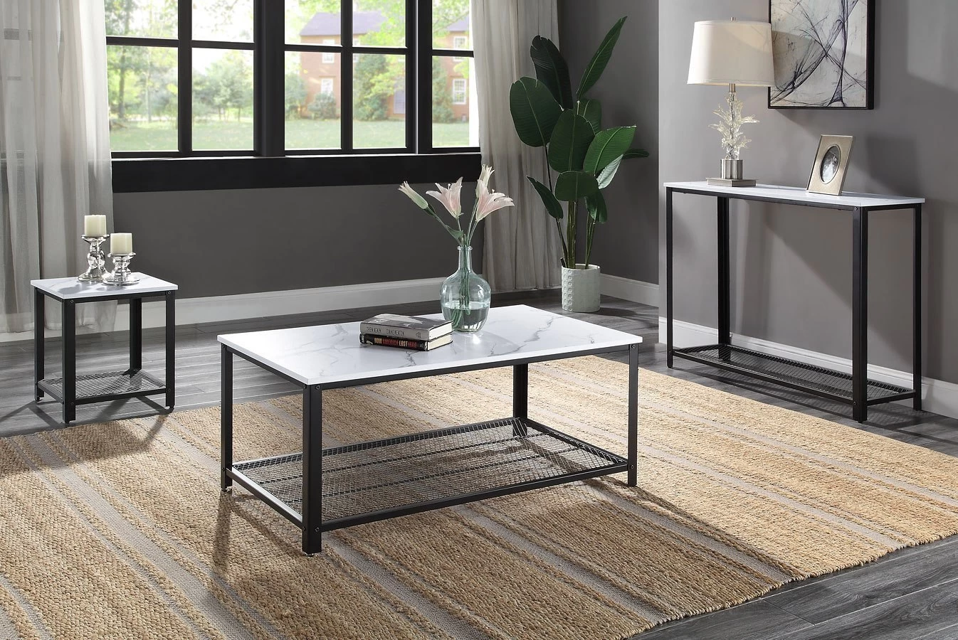 Taurus Occasional Table Set (White/ Black) 3 Taurus Occasional Table Set (White/ Black) - Image 3