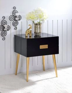 Denvor End Table (Black And Gold)