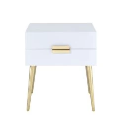 Denvor End Table (White And Gold) -Professional Furniture Discount Store 84496 table 3
