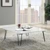 Telestis Square Coffee Table (White Marble/ Black)