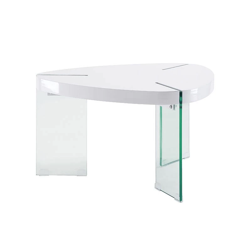 Noland Triangular Occasional Table Set (White High Gloss) 2 Noland Triangular Occasional Table Set (White High Gloss) - Image 2