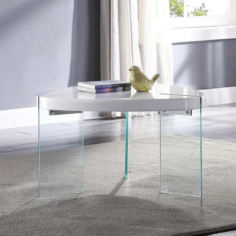 Noland Triangular Occasional Table Set (White High Gloss) 5 Noland Triangular Occasional Table Set (White High Gloss) - Image 5