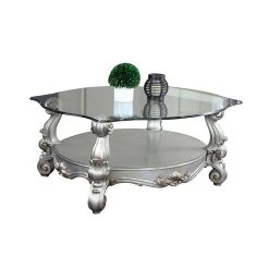 Versailles Oval Glass Top Occasional Table Set