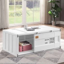 Cargo Coffee Table (White) -Professional Furniture Discount Store 87880 coffee table white 2 1