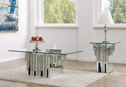Noralie Glass Top Occasional Table Set -Professional Furniture Discount Store 88000 88002 ot set 1
