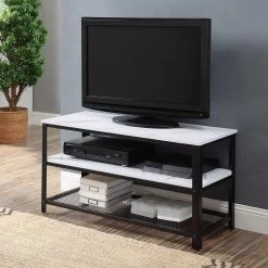 Taurus TV Stand (White/ Black)