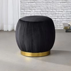 Zinnia Ottoman (Black)