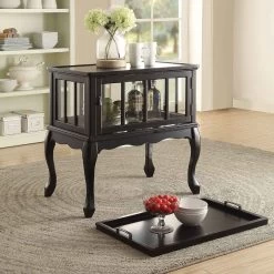 Fidelia Console Table W/ Tray (Black)