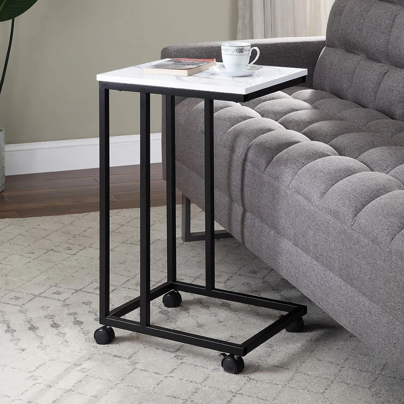 Taurus 18 Inch Accent Table (White/ Black) 1 Taurus 18 Inch Accent Table (White/ Black)