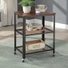 Taurus 24 Inch Accent Table (Rustic Oak/ Black)
