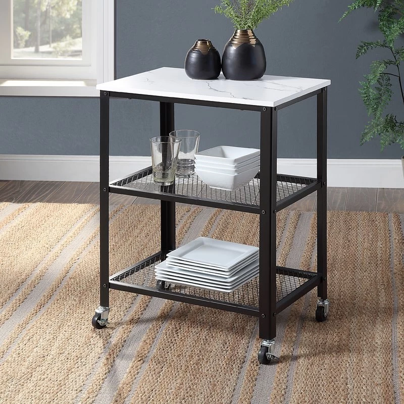 Taurus 24 Inch Accent Table (White/ Black) 1 Taurus 24 Inch Accent Table (White/ Black)