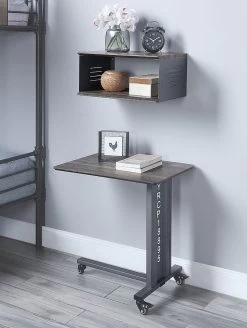 Cargo Accent Table W/ Wall Shelf (Gunmetal) -Professional Furniture Discount Store AC00362 accent table 4