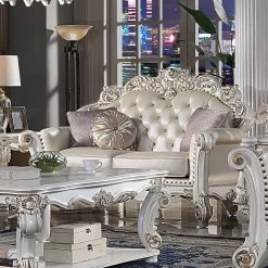 Vendome Champagne PU Loveseat (Antique Pearl) -Professional Furniture Discount Store LV01325 loveseat 2