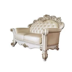 Vendome Champagne PU Loveseat (Antique Pearl) -Professional Furniture Discount Store LV01325 loveseat 3