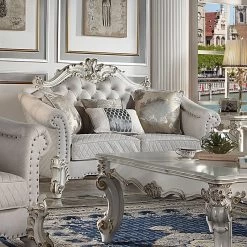 Vendome II Ivory Fabric Loveseat (Antique Pearl) -Professional Furniture Discount Store LV01330 loveseat 2