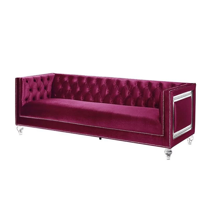 Heibero Sofa (Burgundy) 1 Heibero Sofa (Burgundy)