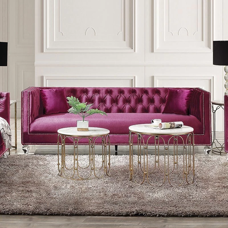 Heibero Sofa (Burgundy) 2 Heibero Sofa (Burgundy) - Image 2